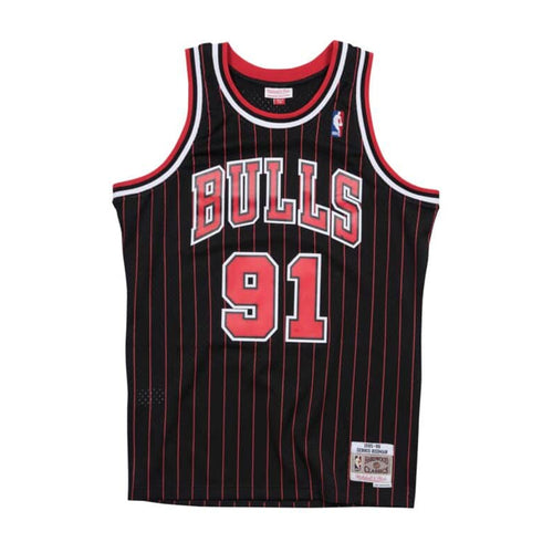 Mitchell & Ness Mens NBA Chicago Bulls Swingman Alternate Dennis Rodman 1995-96 Tank Top SMJYGS18150-CBUBLCK95DRD Black