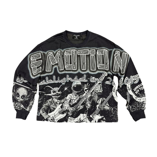 Mixed Emotion Mens Astro Crew Neck T-Shirt Black