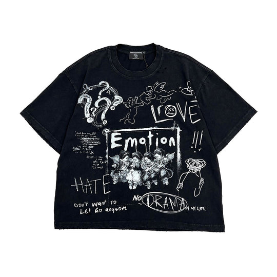 Mixed Emotion Mens Chaos Crew Neck T-Shirt Black