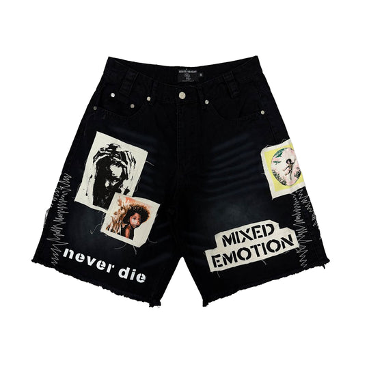 Mixed Emotion Mens Chaos Carpenter Shorts Black