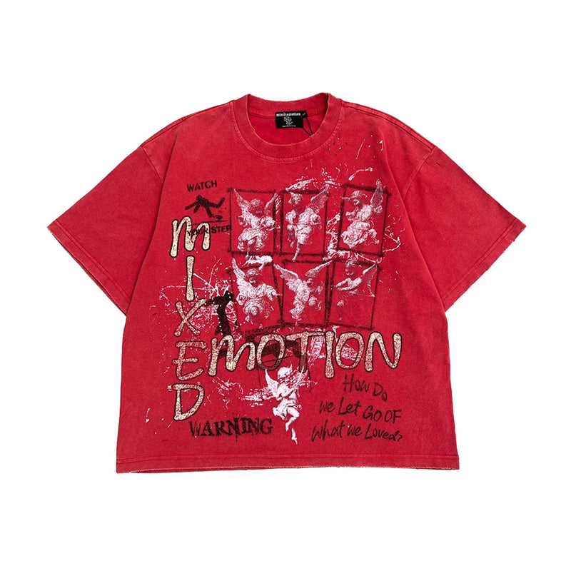 Mixed Emotion Mens Crimson Crew Neck T-Shirt Red