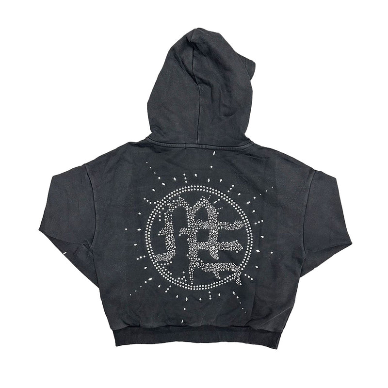 mixed emotion ジップアップパーカー ブラック S正規品 Mixed Emotion Mens Eclipse Zip Up Hoodie Grey Acid Wash- Premium