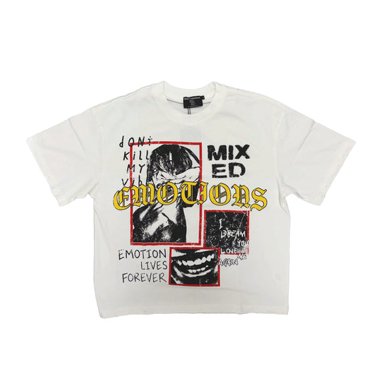 Mixed Emotion Mens Forever Crew Neck T-Shirt White