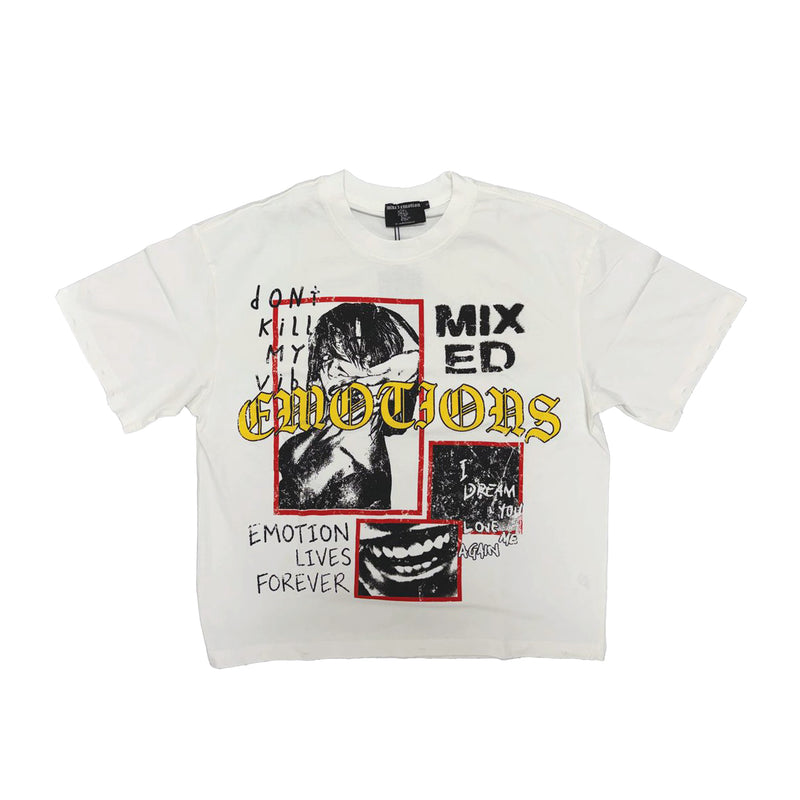 Mixed Emotion Mens Forever Crew Neck T-Shirt White