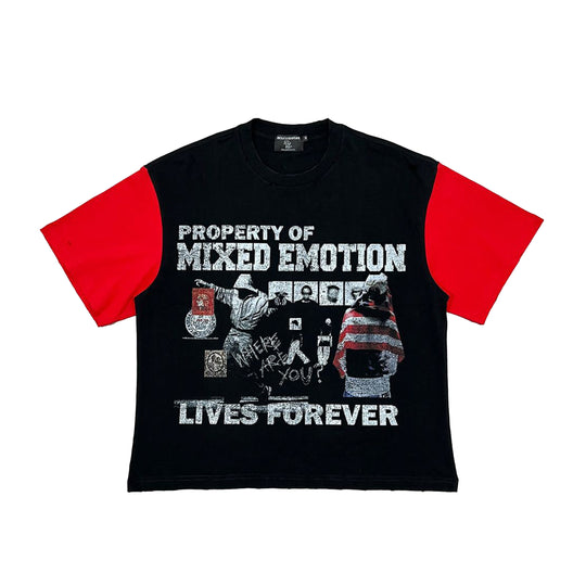 Mixed Emotion Mens Fracture Crew Neck T-Shirt Black