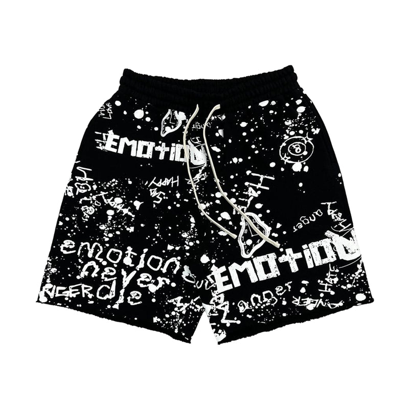 Mixed Emotion Mens Graffiti Sweatshorts Black