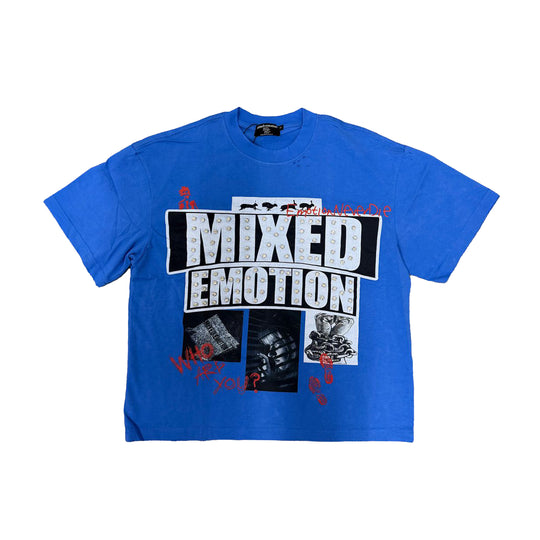 Mixed Emotion Mens Lost Identity Crew Neck T-Shirt Blue