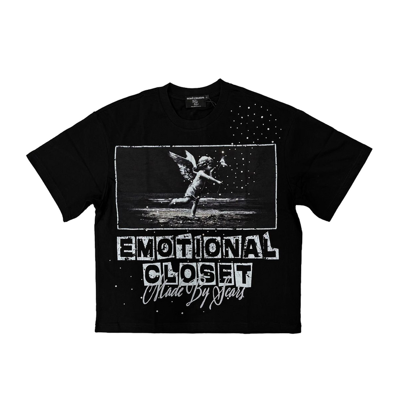 Mixed Emotion Mens Scar Crew Neck T-Shirt Black