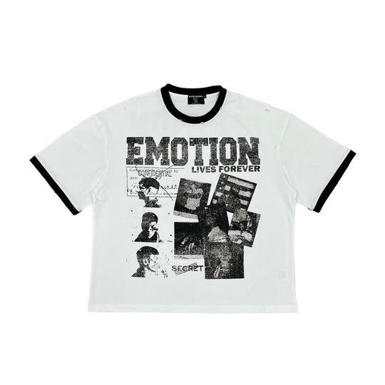 Mixed Emotion Mens Secret Crew Neck T-Shirt White