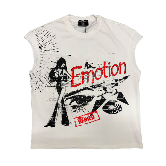 Mixed Emotion Mens Starboy Sleeveless Shirt White