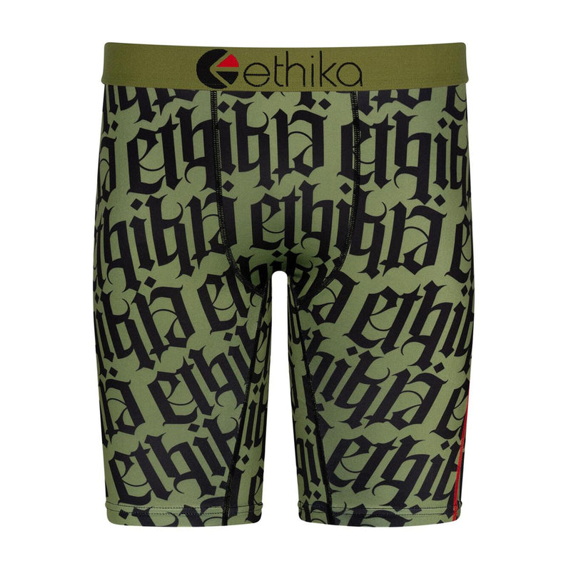 Ethika Mens Embigram Staple Boxers MLUS2174-GRB Green/Black