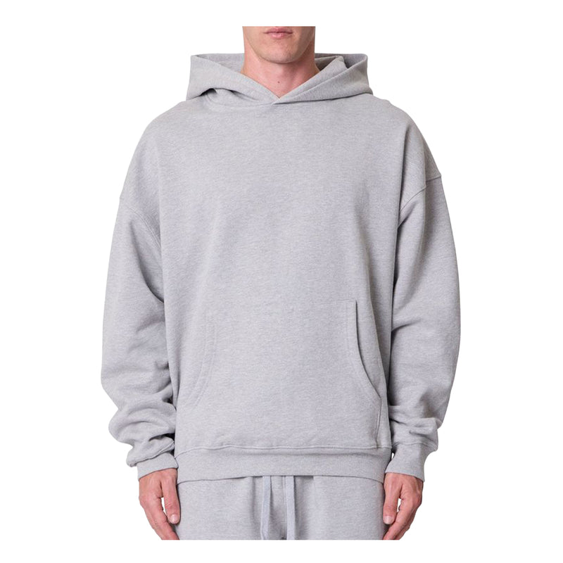 MNML Mens Heavy Basic Pullover Hoodie M2025-H506-MRG Marled Grey