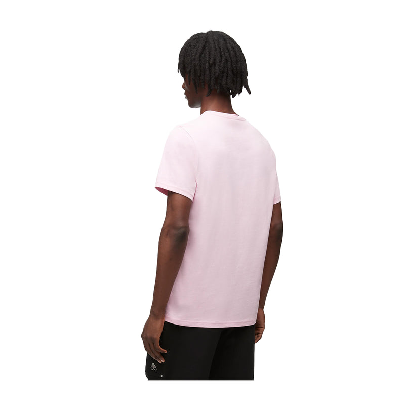 Moose Knuckles Mens Satellite Crew Neck T-Shirt M13MT719-1104 Fashion Pink
