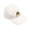 Moose Knuckles Mens Gold Logo Icon Strapback Hat M31MA535-1176 White W/Gold Logo