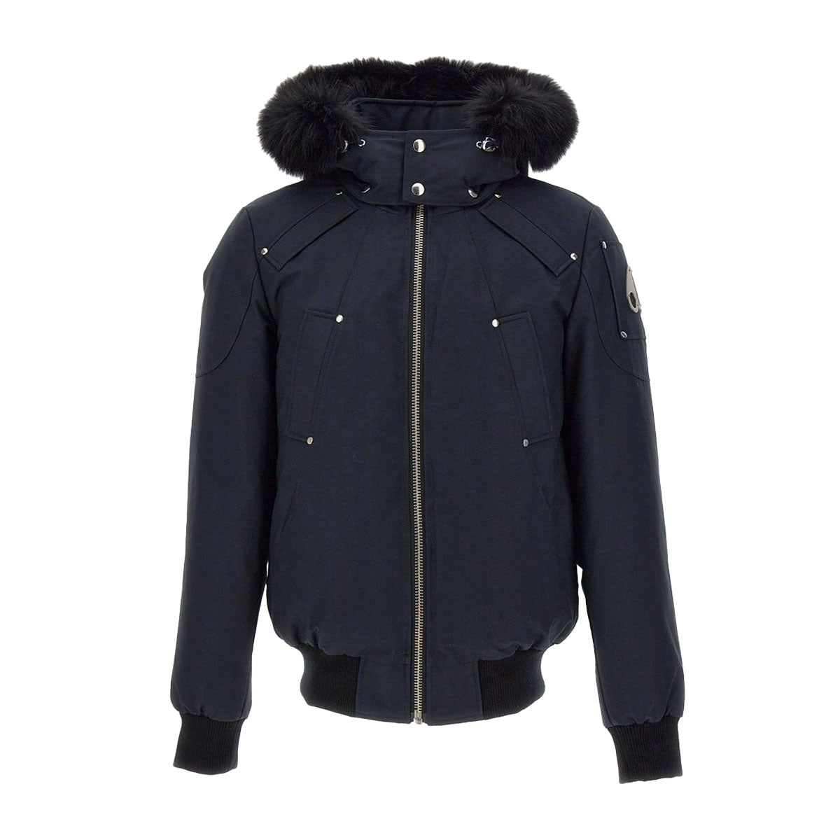 Moose Knuckles Mens Ballistic Bomber Jacket MK2000MB-402 Navy W