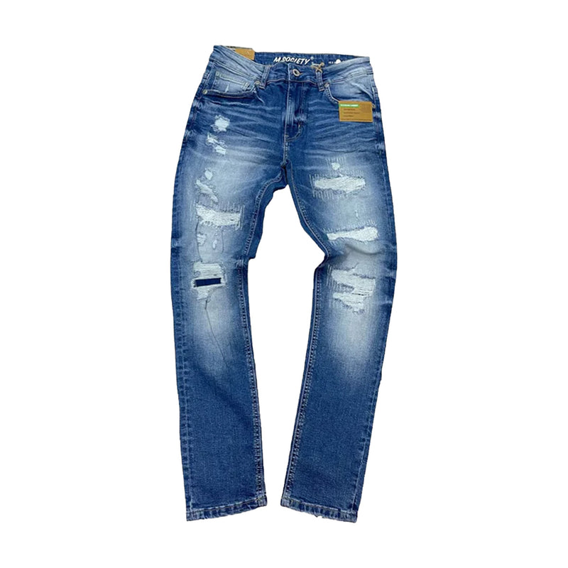 M. Society Mens Stretch Denim Jeans MS80263-DK BLU Dark Blue