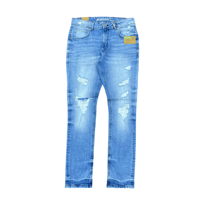 M. Society Mens Stretch Denim Jeans MS80265-TNT BLU Tint Blue