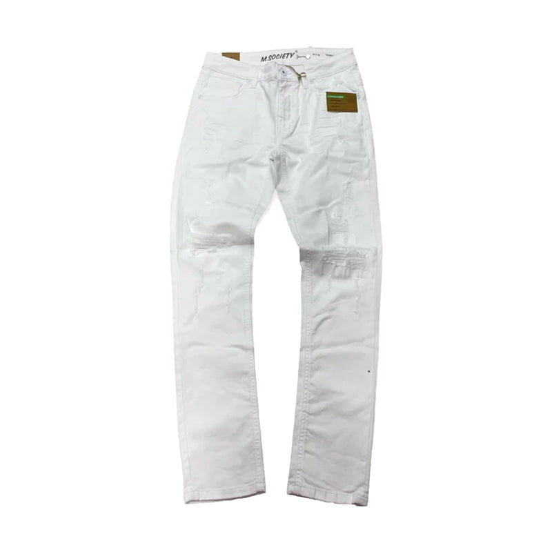 M. Society Mens Stretch Denim Jeans MS80268-WHT White
