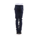 Eptm Mens Poly/Span Long Draw String Invisible Ankle Zippers Slim Fit Ep7732-Navy Ivory