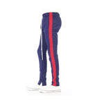 Eptm Mens Poly/Span Long Draw String Invisible Ankle Zippers Slim Fit Ep7589-Navy Red