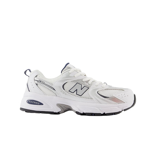 New Balance Grade School 530 Casual Shoes GR530SB1 White/Natural Indigo/Silver Metallic
