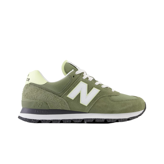 New Balance Mens 574 Rugged Casual Sneakers ML574DBO Olive/White