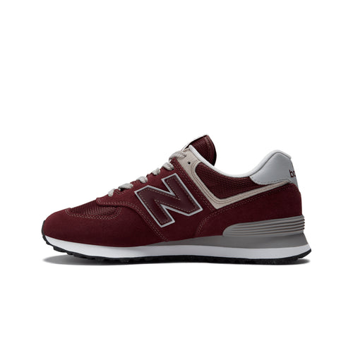 New Balance Mens 574 Core Casual Sneakers ML574EVM Burgundy/White
