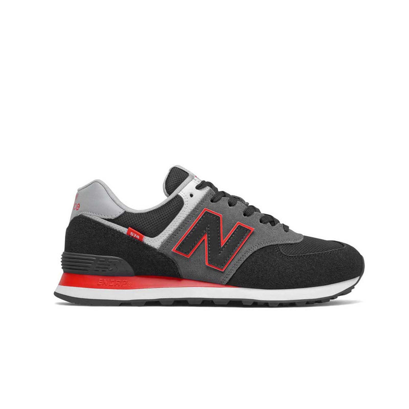 New Balance Mens 574 Casual Sneakers ML574SM2 Black/Velocity Red