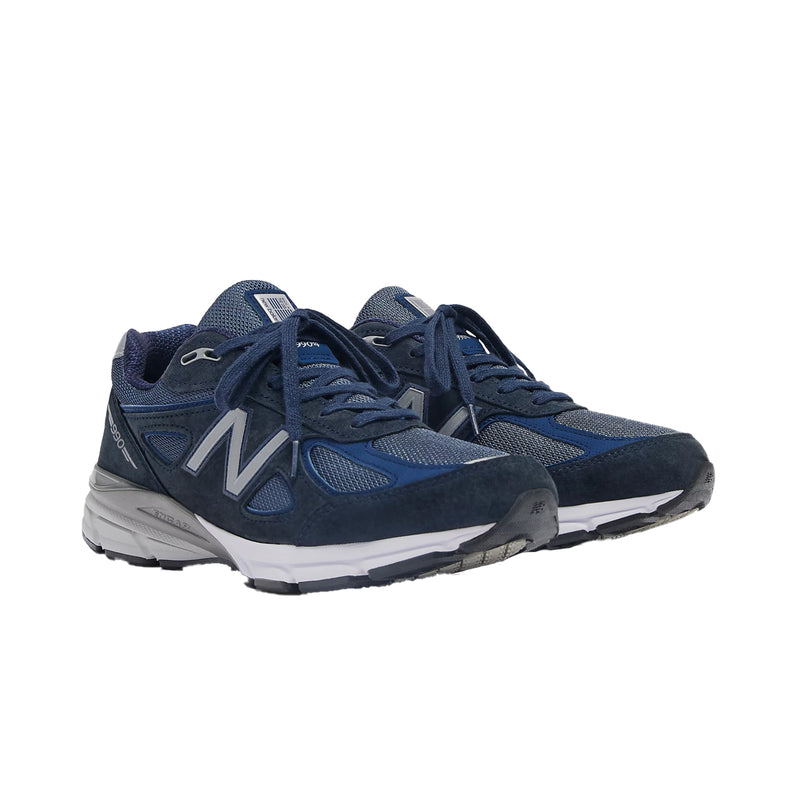 New Balance Mens Auralee x New Balance 990V4 Running Sneakers U990NV4 Navy