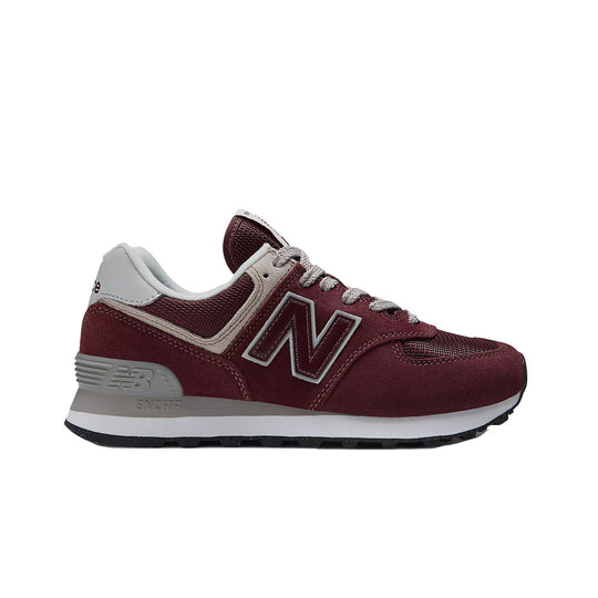 New Balance Womens 574 Core Casual Shoes WL574EVM Burgundy/White