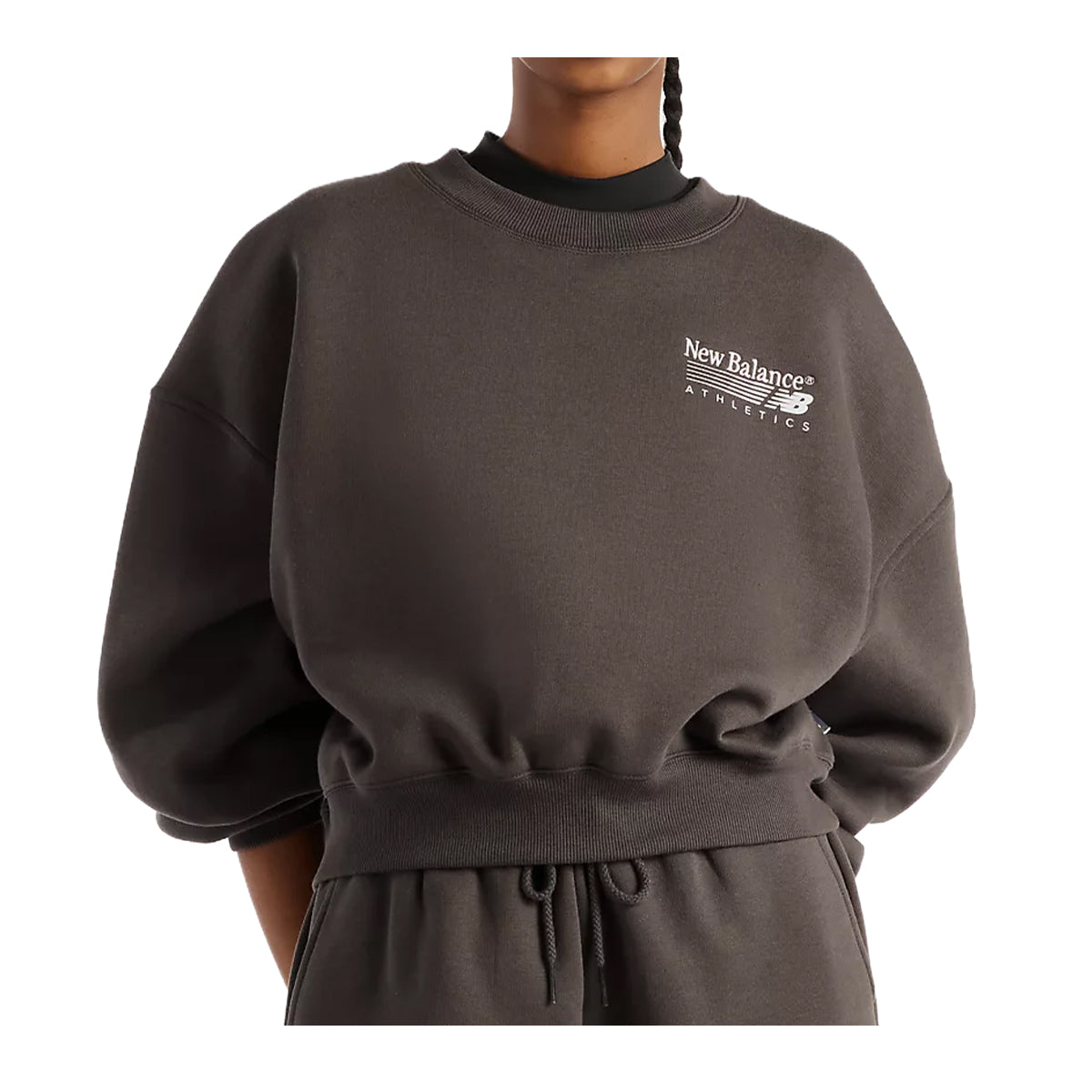 New Balance Womens Trackside Sweatshirt WT62T7JO-BLK Black Cement
