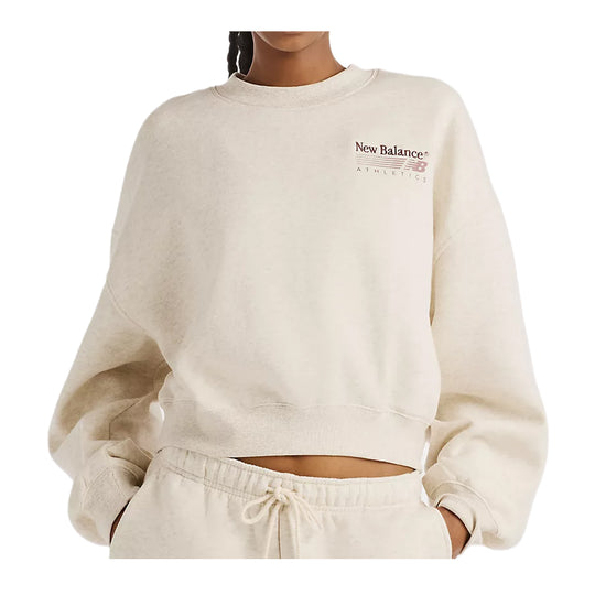 New Balance Womens Trackside Sweatshirt WT62T7JO-LIT Linen Heather