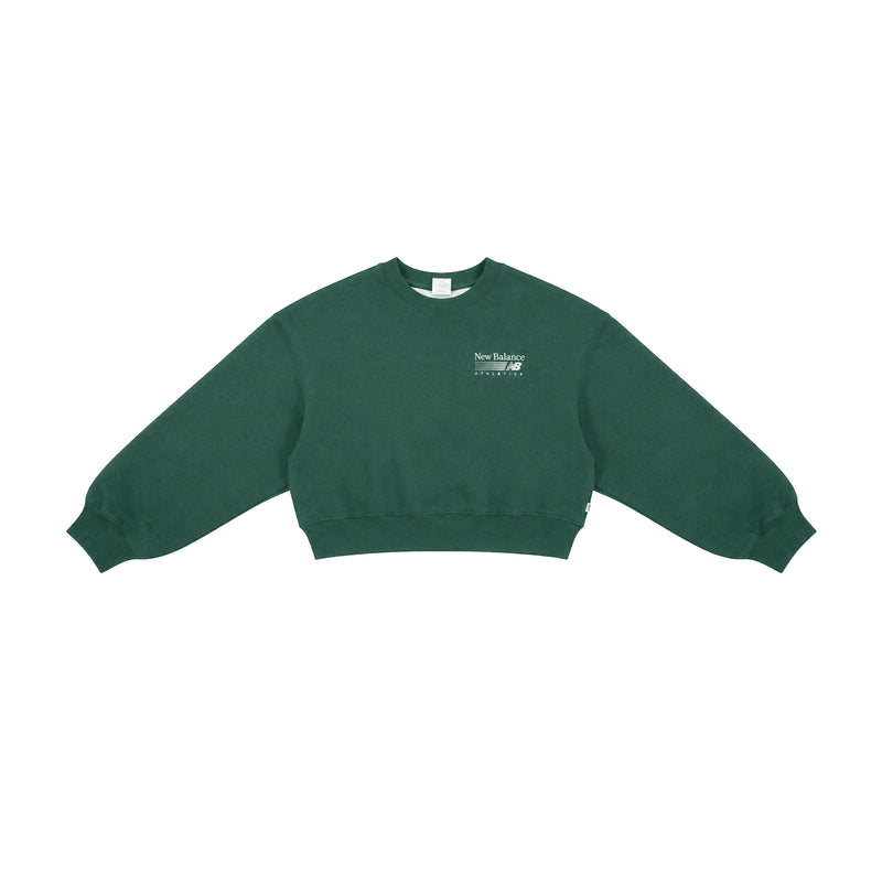 New Balance Womens Trackside Sweatshirt WT62T7JO-NDG Nordic Green Heather