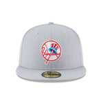 New Era Mens MLB New York Yankees 1946 Cooperstown Collection 59Fifty Fitted Hat 11590963 Grey, Grey Undervisor