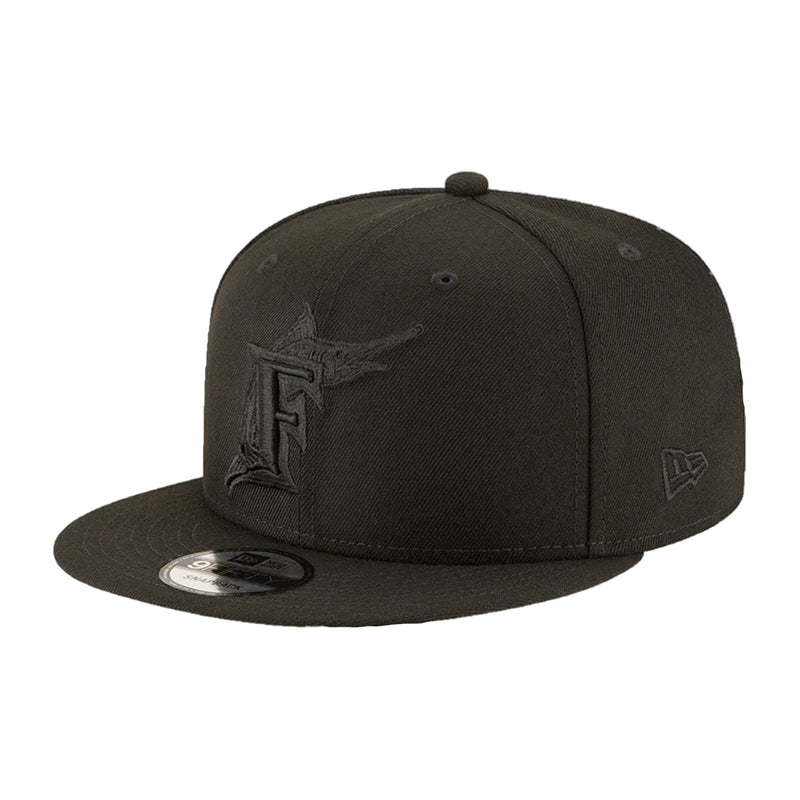 New Era Mens MLB Florida Marlins 9Fifty Basic Snapback Hat 11591054 Black