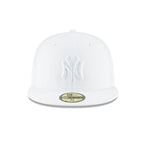 New Era Mens MLB New York Yankees Basic 59Fifty Fitted Hat 11591120 Whiteout, White Undervisor