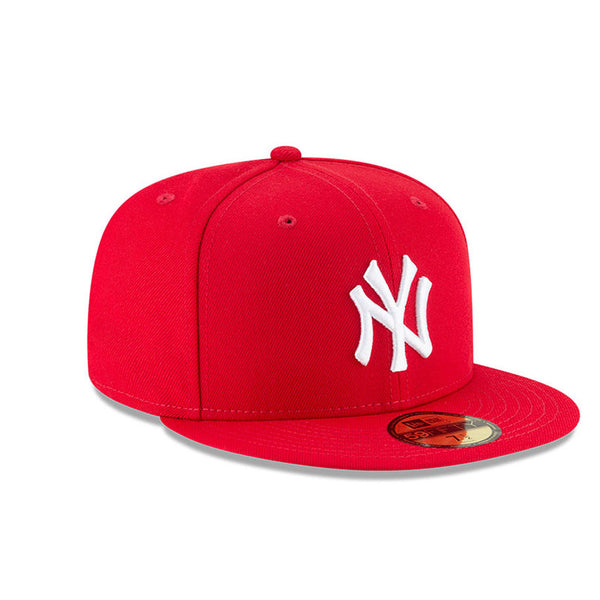 New Era Mens MLB New York Yankees Basic 59Fifty Fitted Hat 11591122 Red ...