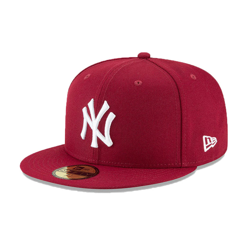 New Era Mens MLB New York Yankees Basic 59Fifty Fitted Hat 11591126 Cardinal Red, Grey Undervisor