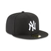 New Era Mens MLB New York Yankees Basic 59Fifty Fitted Hat 11591127 Black/White, Grey Undervisor