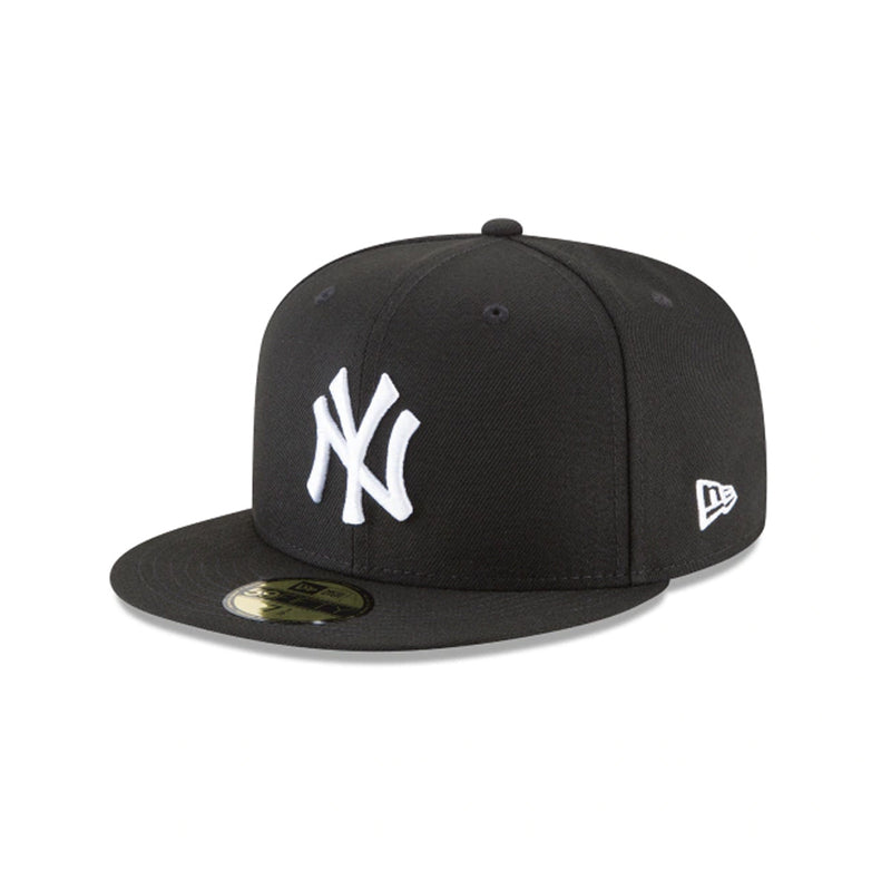 New Era Mens MLB New York Yankees Basic 59Fifty Fitted Hat 11591127 Black/White, Grey Undervisor