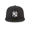 New Era Mens MLB New York Yankees Basic 59Fifty Fitted Hat 11591127 Black/White, Grey Undervisor