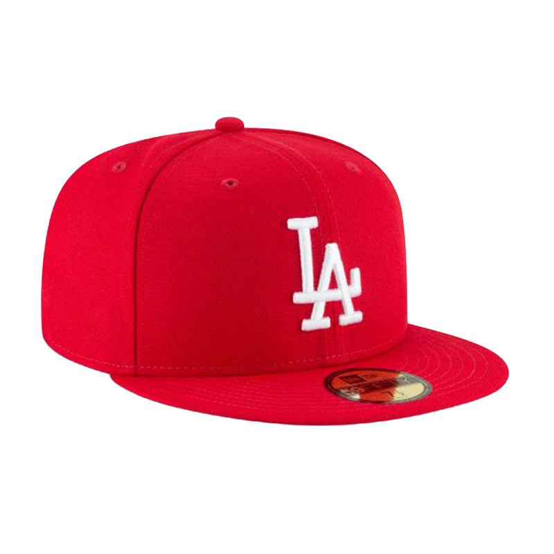 New Era Mens MLB Los Angeles Dodgers Basic 59Fifty Fitted Hat 11591141 Scarlet Red,Grey Undervisor