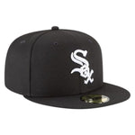 New Era Mens MLB Chicago White Sox Basic 59Fifty Fitted Hat 11591167 Black/White,Black Undervisor