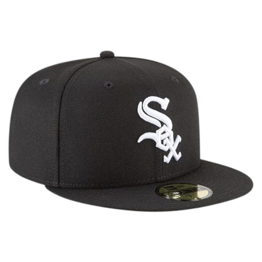 New Era Mens MLB Chicago White Sox Basic 59Fifty Fitted Hat 11591167 Black/White,Black Undervisor