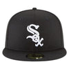 New Era Mens MLB Chicago White Sox Basic 59Fifty Fitted Hat 11591167 Black/White,Black Undervisor
