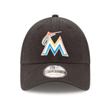 New Era Mens MLB Miami Marlins 9Forty Snapback Hat 11591202 Black