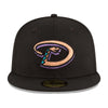 New Era Mens MLB Arizona Diamondbacks 2001 World Series Cooperstown 59Fifty Fitted Hat 11783659 Black, Grey Undervisor