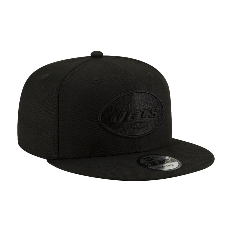New Era Mens NFL New York Jets Basic Black On Black 2019 9Fifty Snapback Hat 12094788 Black/Black, Black Undervisor