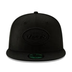 New Era Mens NFL New York Jets Basic Black On Black 2019 59Fifty Fitted Hat 12094792 Black/Black, Grey Undervisor