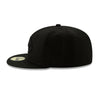 New Era Mens NFL New York Jets Basic Black On Black 2019 59Fifty Fitted Hat 12094792 Black/Black, Grey Undervisor